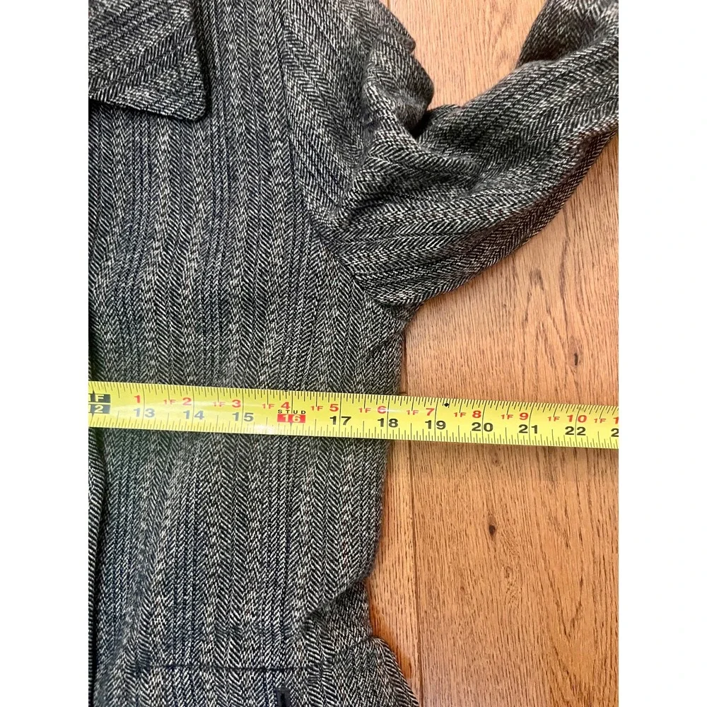 J Crew Wool Tweed Blazer Jacket Womens 8 Gray Excellent Herringbone Peacoat